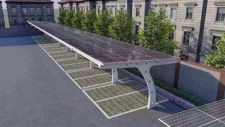Parking Lot With Solar System